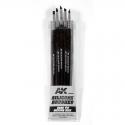 AK Interactive AK9088 Silicone Brushes Hard Tip Medium
