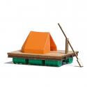 Busch 1564 Wooden Raft with Tent