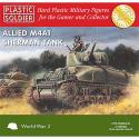Plastic Soldier WW2V20004 Sherman M4A1 75mm Tank x 3