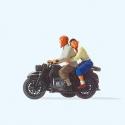 Preiser 28148 Motorcyclists with Sidecar